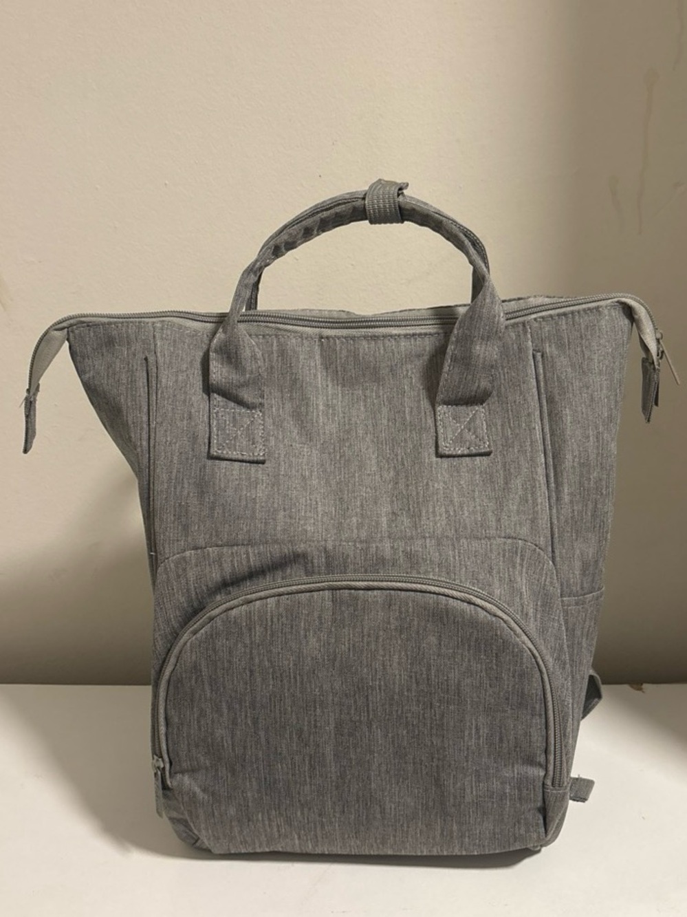 Gray Baby Bag Backpack - Stylish Neutral Diaper Bag